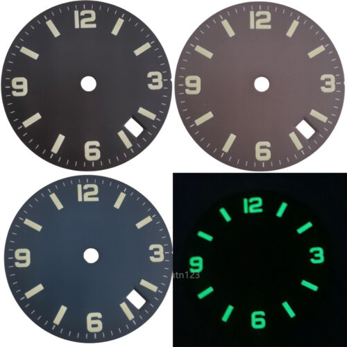 28,5 mm esfera de reloj NH35 luminoso estéril movimiento automático relojes estériles piezas - Imagen 1 de 9