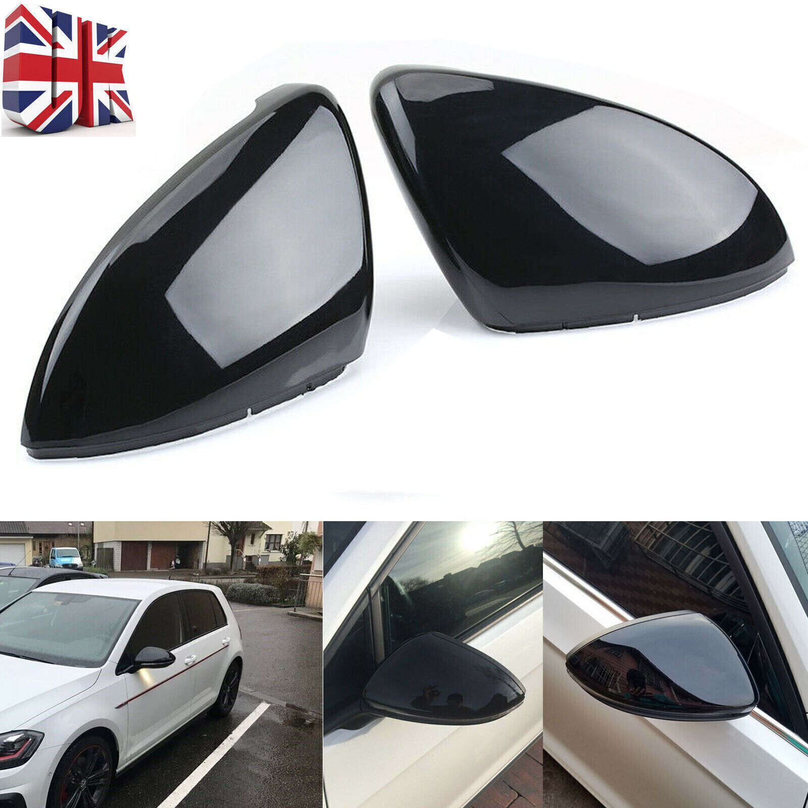 Gloss Black Wing Mirror Cover Caps Casing For VW GOLF MK7 MK7.5 GTI R GTE GTD UK eBay