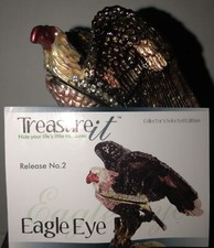 Jewelled Bald Eagle Eye Hinged Trinket Box Treasure It Patriotic. New Unused.
