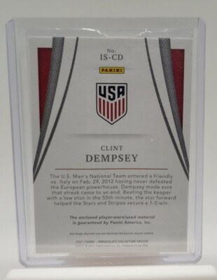CLINT DEMPSEY /99 Player Worn Patch USA 2021 Panini Immaculate