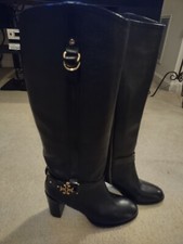 New Beautiful Tory Burch Black Leather Dress Boot Sz. 9.5