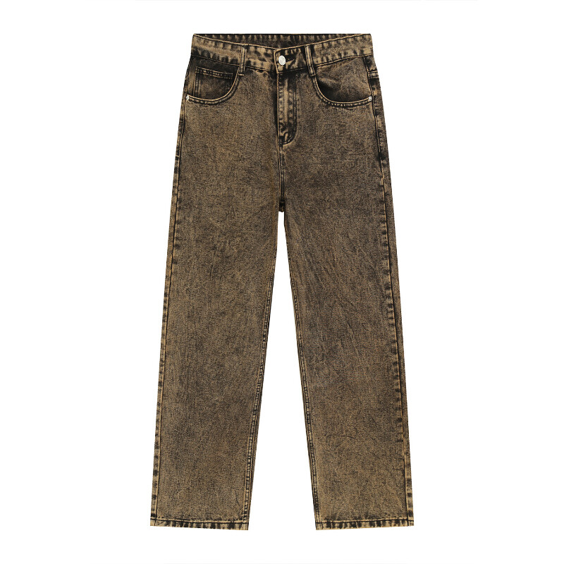PERSTEPのRiver 5PK Denim Pants Men Straight Leg Jeans Retro Casual Denim Pants Slim Fit