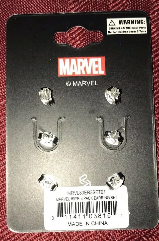 Серьги-гвоздики Marvel 80 Years Avengers Железный человек, Капитан Америка, Черная пантера - Изображение 3 из 3