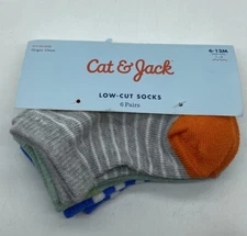 6 Pairs Multi-Color Low Cut Socks for Baby Boys (6-12M, Shoe Size 1-3)Cat & Jack