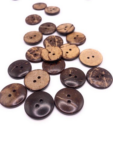 20mm Natural Coconut Shell Buttons 2 Hole Round Brown Knitting Sewing Arts Craft - Picture 11 of 11