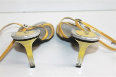 Sandales à Talons Hauts SAN MARINA - Cuir Verni Jaune, Taille 39, Très Bon état D'occasion