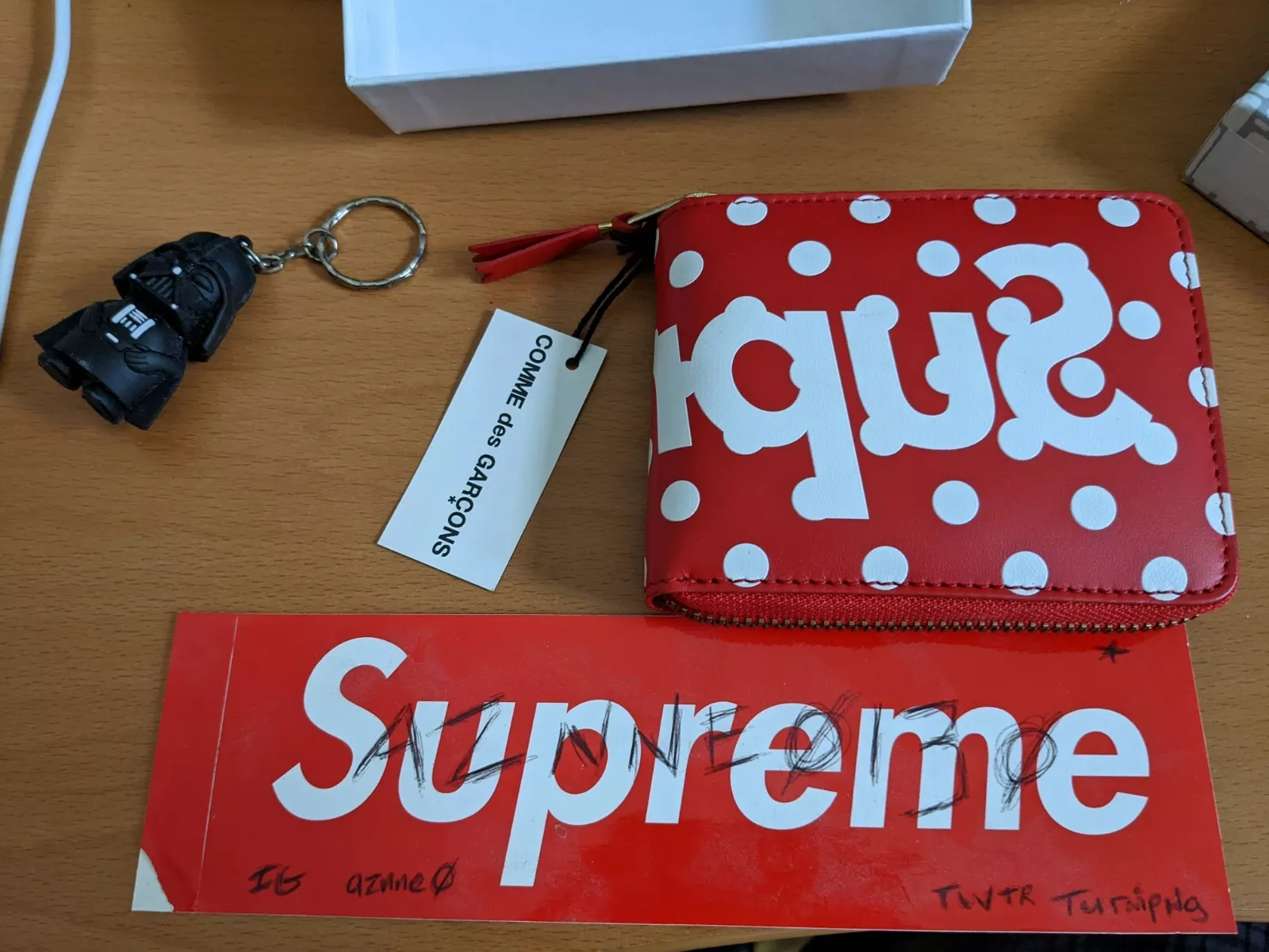 Comme Des Garcons CDG Supreme 2014 Wallet SA7100 Hypebeast Nike Jordan Red White
