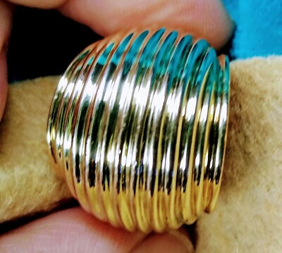 Itaor Ring goldfarben Sterling klassisch modern Kuppelring Größe 5 Italien