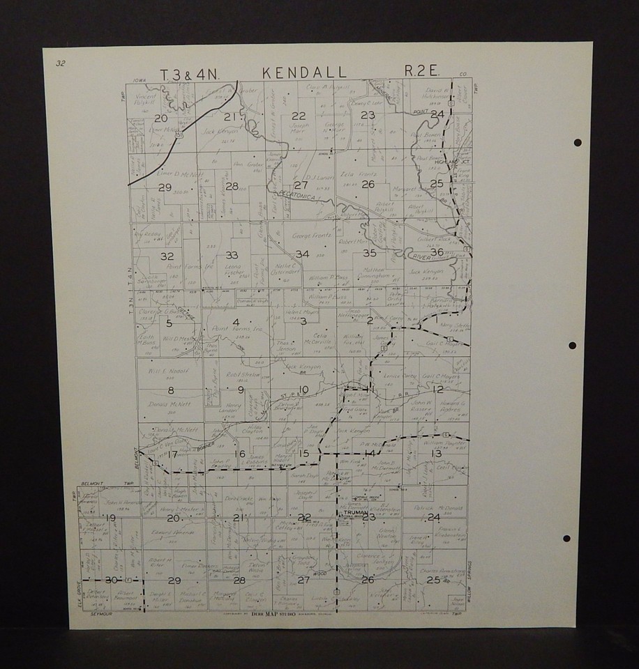 Wisconsin La Fayette County Map Gratiot Township 1959 Double Sided K17