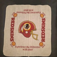 Vintage Washington Redskins Bandana Towel Shell Gasoline 80s 90s Handkerchief 