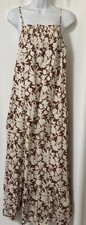 Bohemian Sun Dress Womens XXL Floral Maxi Smocked Tiered Ruffle A Line Boho
