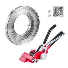 VEVOR Steel Banding Strapping Kit with 100ft Binding Straps and 100 Metal Clasps