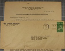 League of American Wheelmen 1948 Amendments to Constitution with Envelope  D2F9