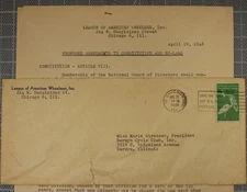 League of American Wheelmen 1948 Amendments to Constitution with Envelope  D2F9