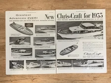 Magazine Ad* - 1955 - Chris-Craft - Algonac, MI - 14 models shown - (two-pages)