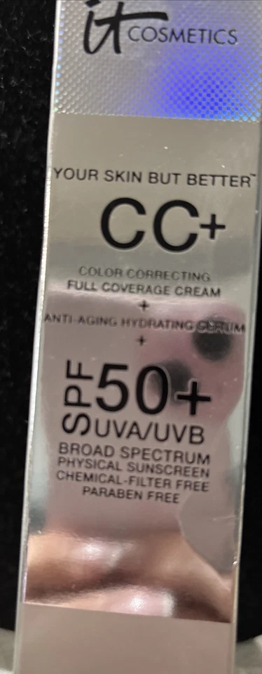 NIB It Cosmetics Your Skin But Better CC+ Full Coverage Cream SPF 50 1.08oz Tan - Image 2 of 4