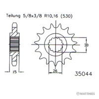 Ritzel Teilung 530 ZäHne 17 Esjot 35044