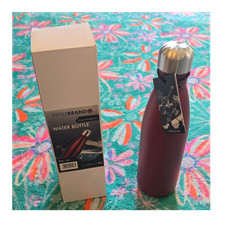 SWISSBRAND FIJI Insulated Red Stainless Steel Water Bottle 16oz Screw-on Lid