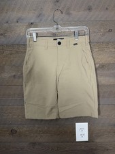 Hurley Boys Dri Fit Shorts Size 14 Beige Casual Lightweight Flat Front