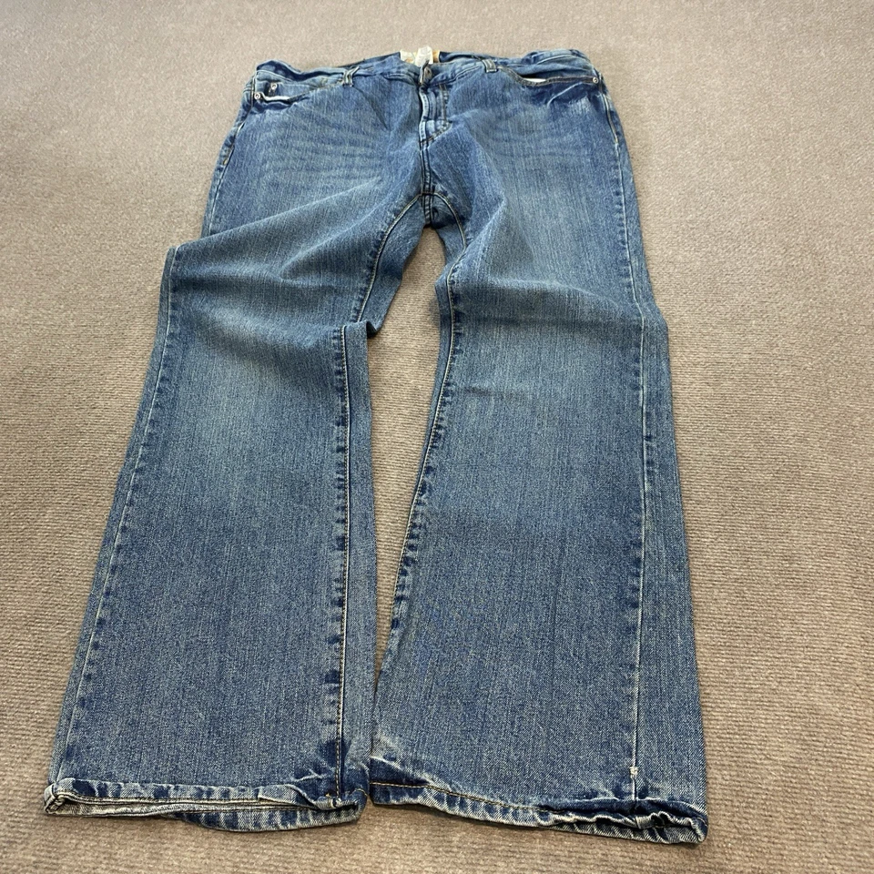 Pantalones de mezclilla vintage Ocean Pacific OP Y2K para hombre 38 se ajusta 37x30 Bootcut azul oscuro desteñido Foto 2 de 4