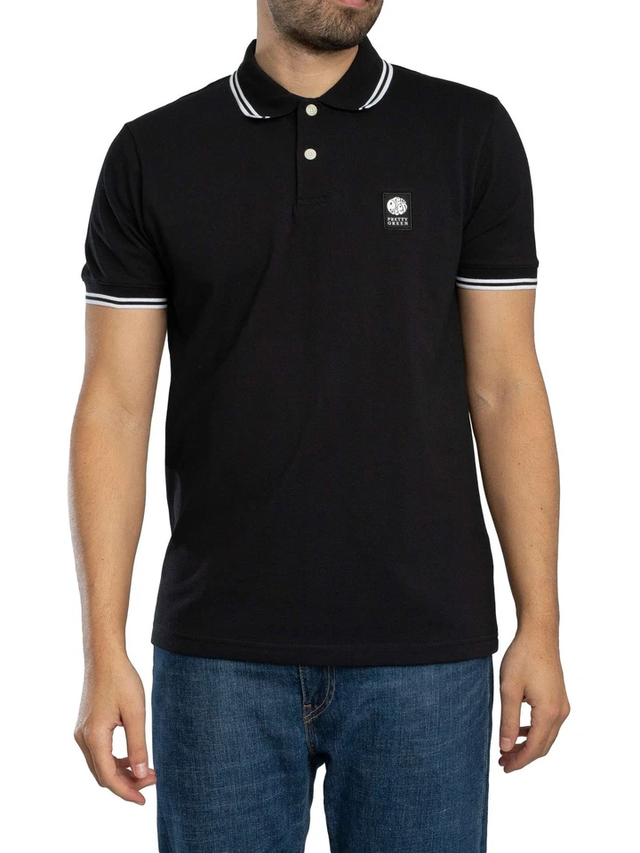 Pretty Green Pour des hommes Polo Rayner, Noir - Photo 1/4
