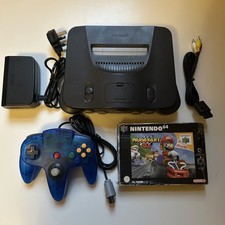 Nintendo 64 N64 Console Setup With Mariokart. Free P&P.
