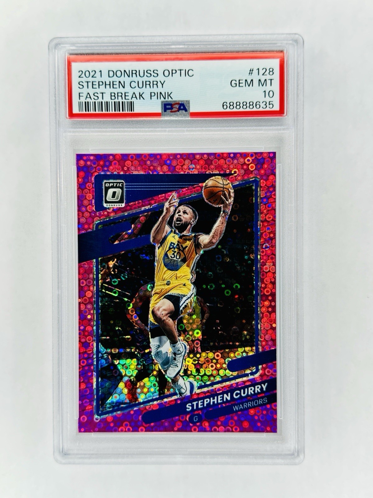 2021 Optic STEPHEN CURRY #128 Fast Break Pink /20 PSA 10