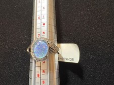 JTV Oval Opal Sterling Silver Ring NWT - 8