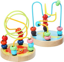 Bead Maze Toy for Toddlers Wooden Colorful Roller Coaster Educational Circle Toy