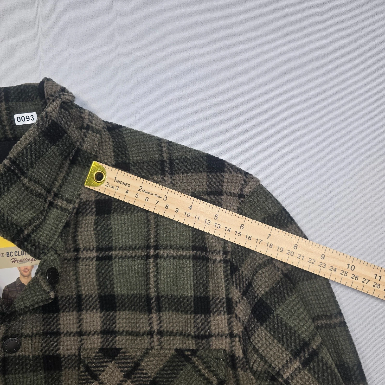 NWT BC Clothing Mens Textured Flannel Shirt Jacket Green Plaid Shacket Small image 7
