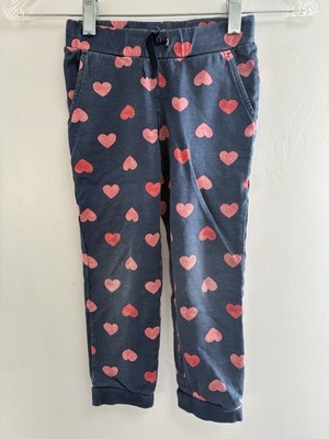 Carter's Toddler Girls Heart Print 100% Cotton Adjustable Waist Pants Navy 5T