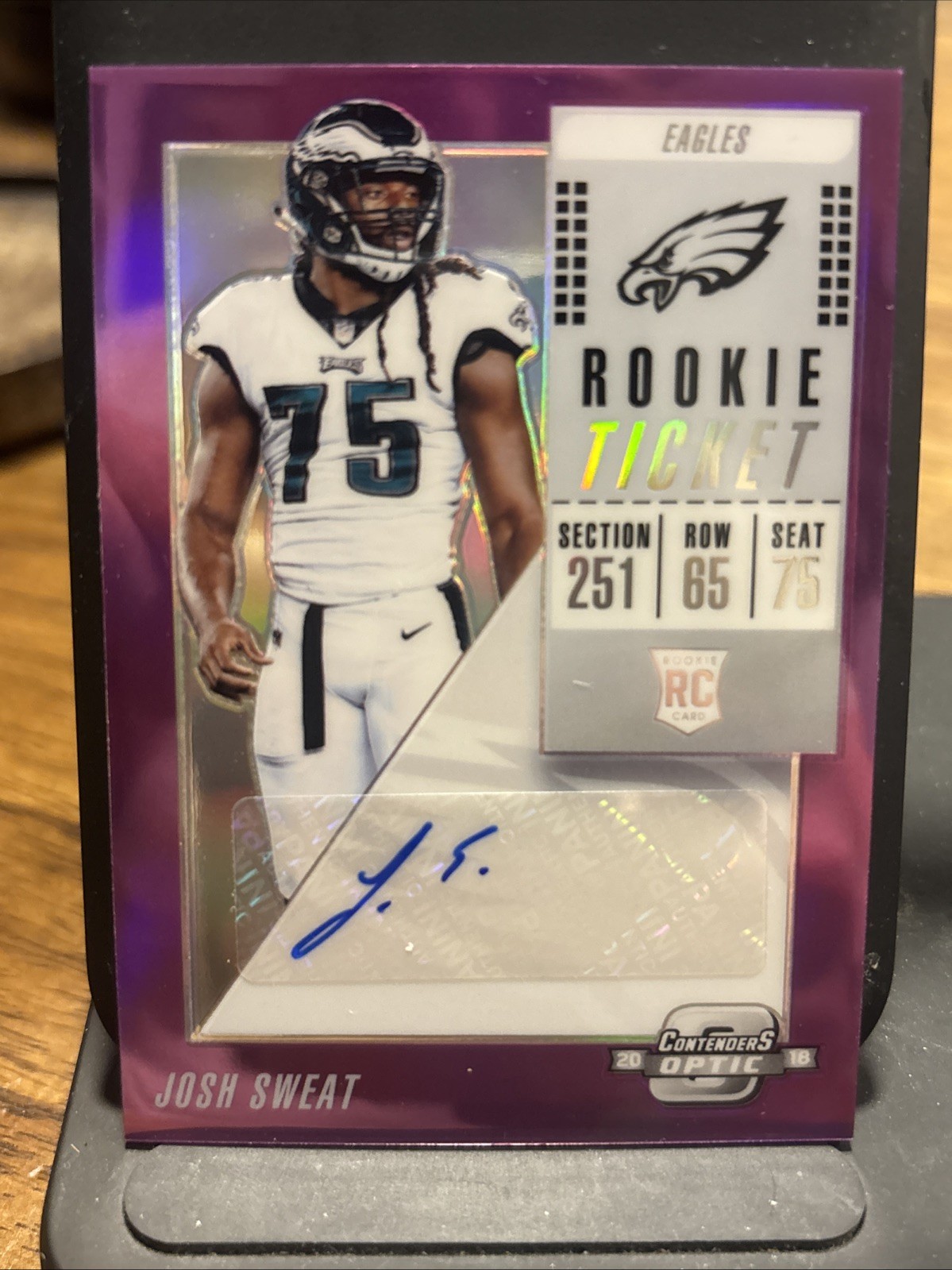 Josh Sweat Panini Contenders Optic #161 Autograph-Purple