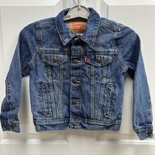 Levis Boys Youth 7R LGG Blue Denim Jacket Button Front Trucker Coat Classic