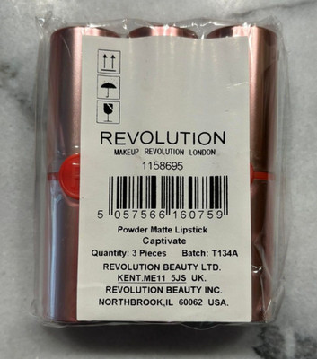 Revolution Powder Matte Lipstick Captivate Lot of 3