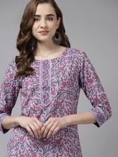 Lavender  Green Printed Kurta