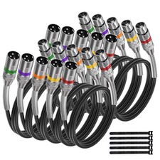 XLR to XLR Cables, 3 Pin Balanced Shielded Male to Female Microphone Cables f...
