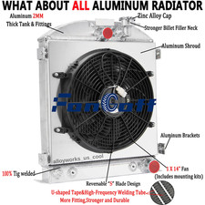3 Row Radiator Wshroud Fan For 1939 1940 Ford-grill-shells 3chevy Engine
