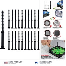 20pc computer cooling fan mount rubber screws 65mm anti-vibration black