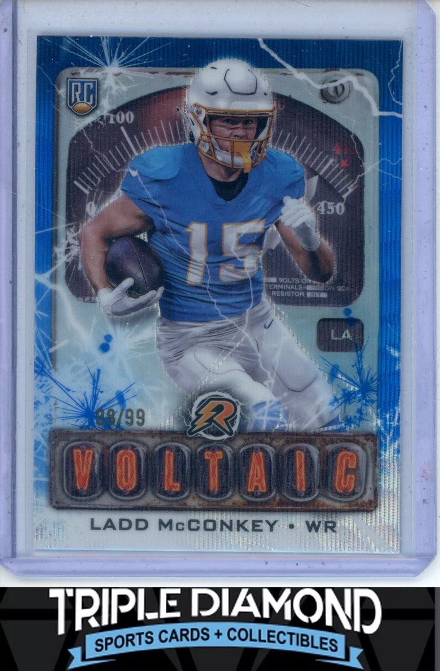 2024 Topps Resurgence Ladd McConkey Voltaic Rookie Blue #98/99 Chargers F997
