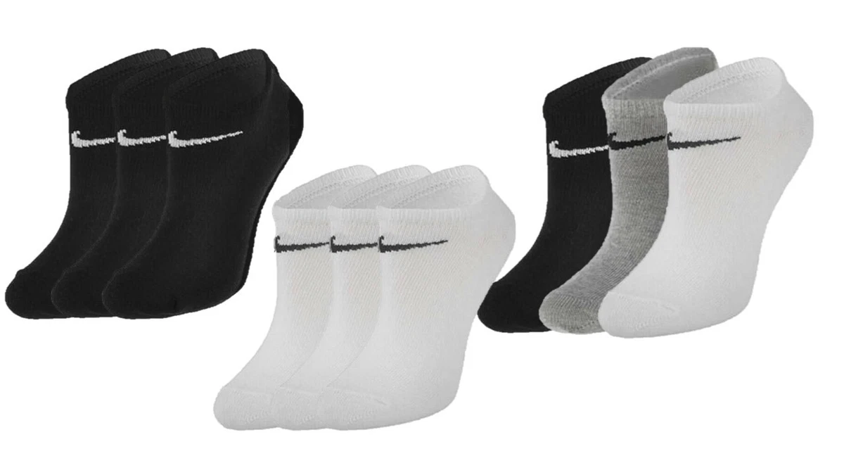 Nike Sneakersocken Socken 6 Paar Weiß Grau Schwarz Herren Damen Füßling SX2554