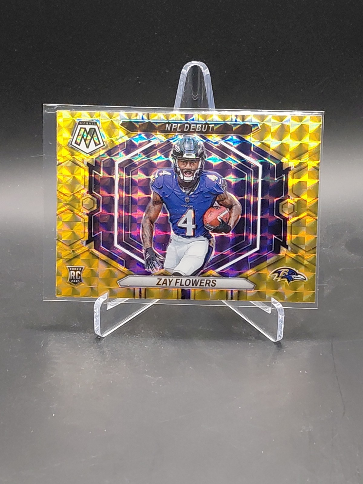 2023 Mosaic - NFL Debut Zay Flowers Reactive Yellow Mosaic (RC) Rookie💛