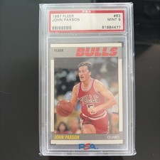 1987-88 Fleer #83 John Paxson ROOKIE CARD RC PSA 9 Basketball Card. rookie card picture