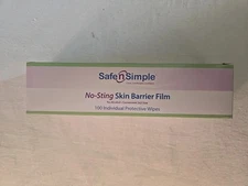 No Sting Skin Prep Wipes - 100 Individual Ostomy Barrier Film Wipes 2x2 SNS80744