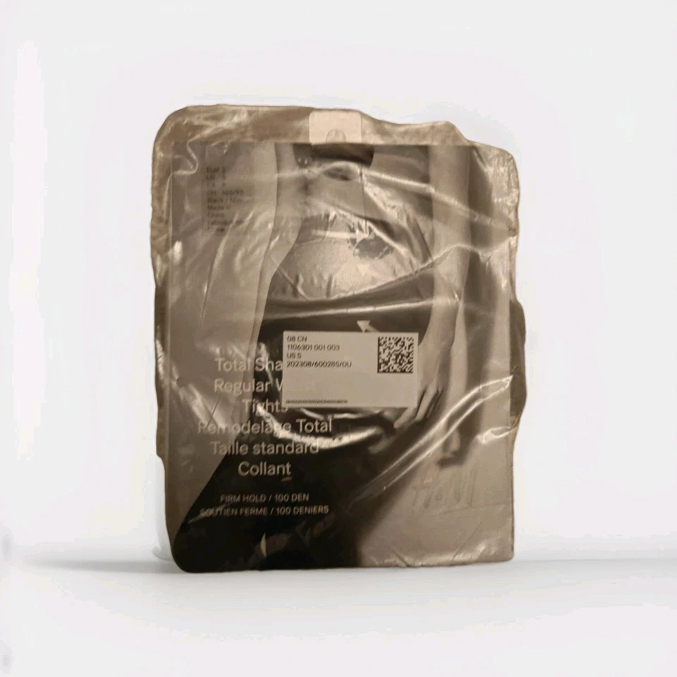 Medias negras de spandex de nailon moldeadoras de cintura alta talla S de H&M Foto 3 de 4