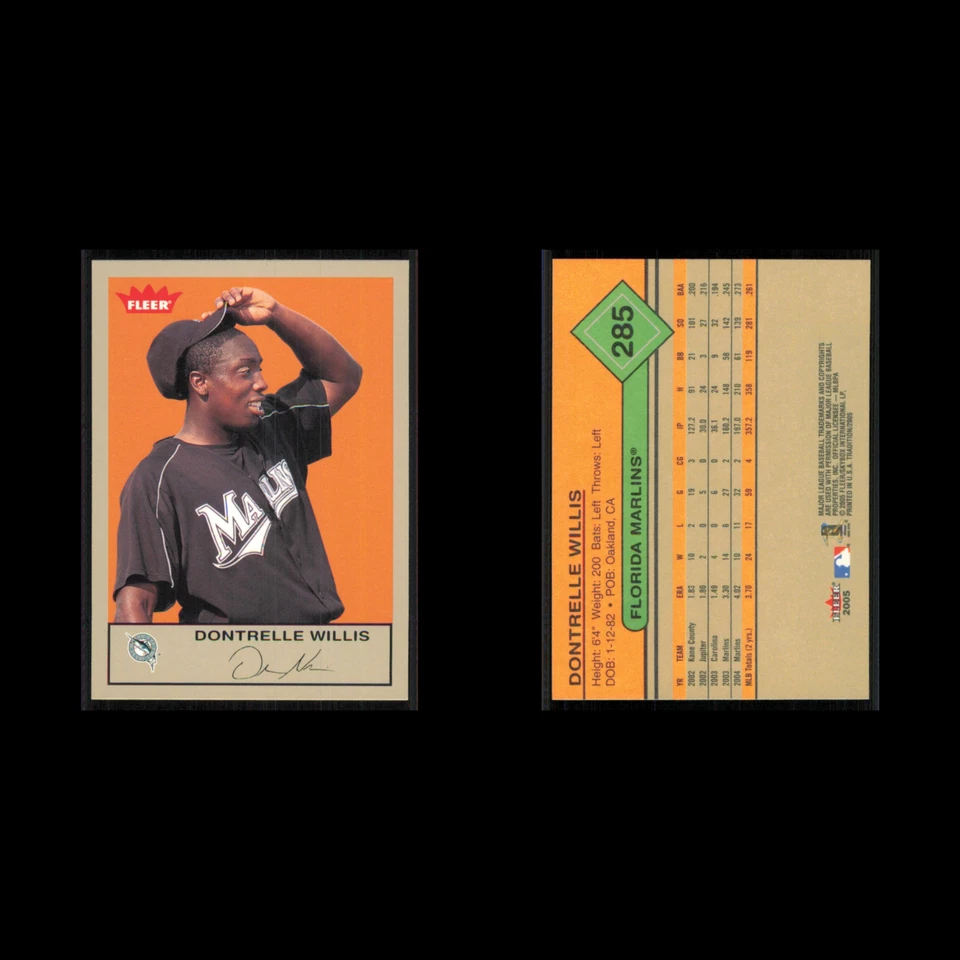Dontrelle Willis #285 2005 Fleer Tradition Gray Backs Florida Marlins Baseball - Image 3 of 3