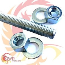 METRIC THREADED BAR WITH NUTS & WASHERS 8.8 HIGH TENSILE STEEL ROD STUDDING STUD