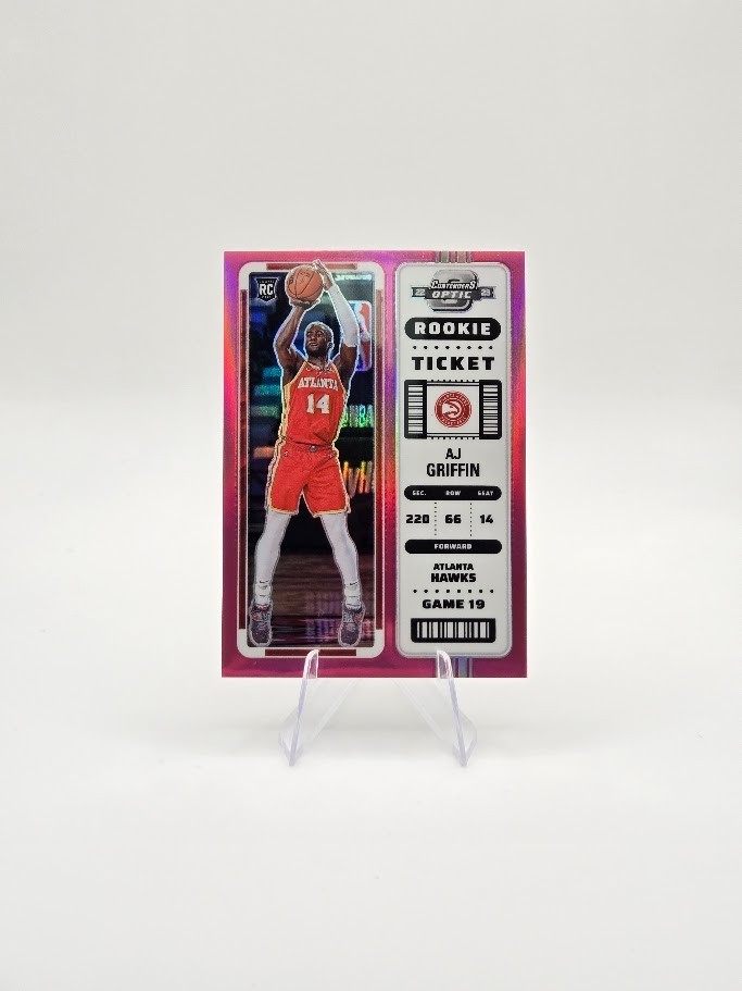 AJ Griffin 2022-23 Panini Contenders Optic RC Pink SP /75 #11 Hawks