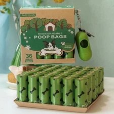 Dog Poop Bags, 36rolls/540 total bags, biodegradable. FREE Bag dispenser include