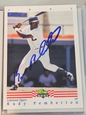 1993 Classic Blue Ink RUDY PEMBERTON Tigers In-Person Signed Autographed AUTO