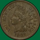 1907 Indian Head Cent Choice Extremely Fine XF+ Coin #35120
